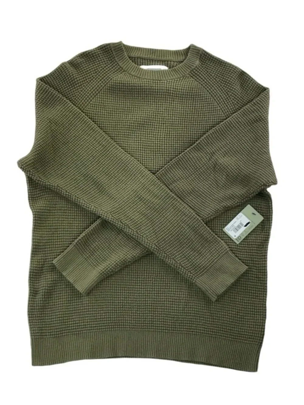 REI Cooperative Olive Waffle-Knit Crewneck Sweater - Men